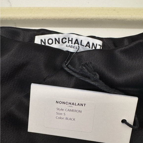 NWT NONchalant Label Cameron Black Satin Mini Skirt- Small - Picture 6 of 8